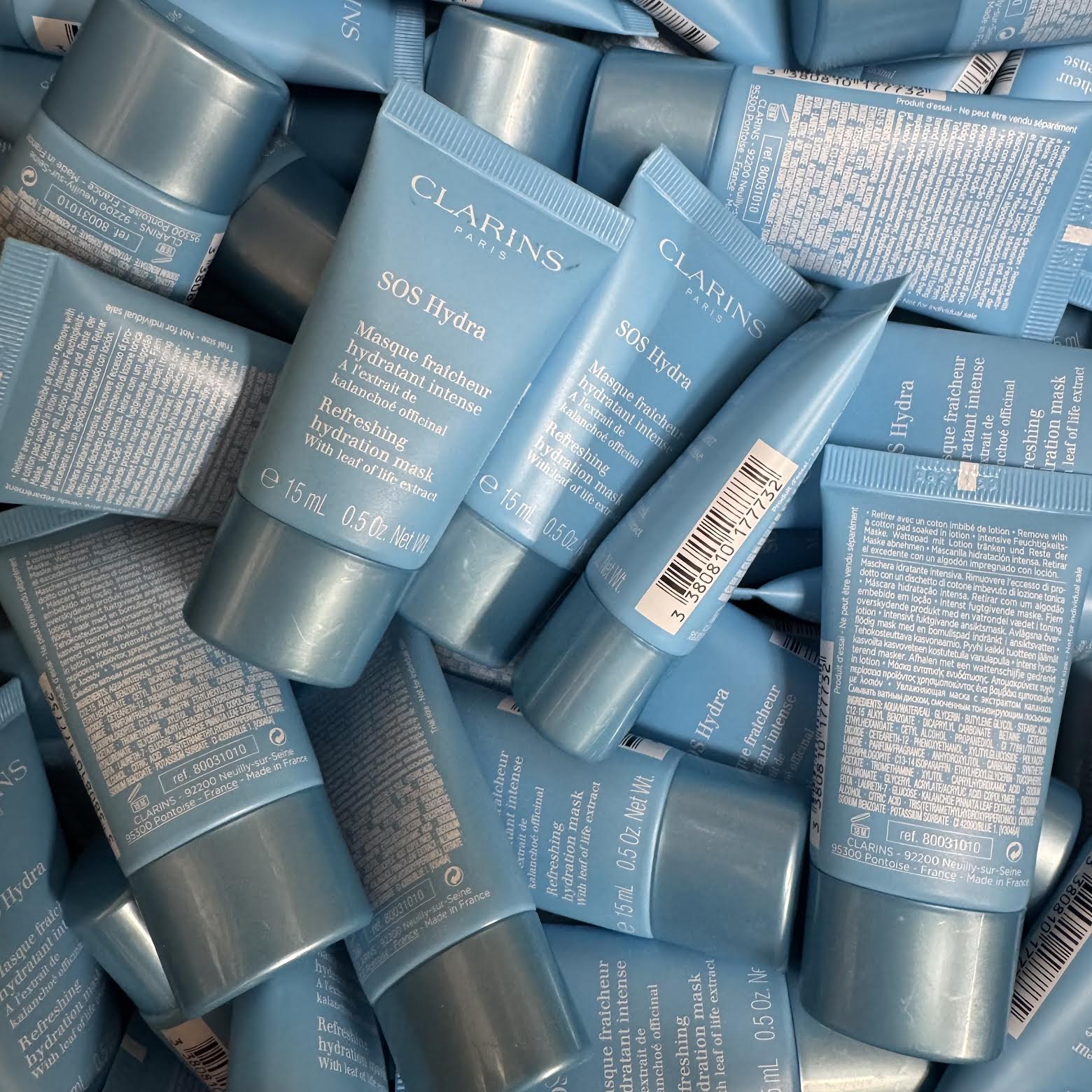 WHOLESALE CLARINS SOS HYDRA REFRESHING HYDRATION MASK 15ml / 0.5 OZ - 50 PIECE LOT