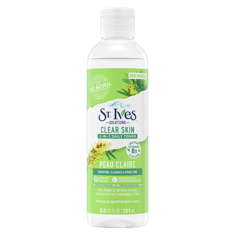 WHOLESALE ST. IVES SOLUTIONS CLEAR SKIN 3-IN-1 DAILY TONER 8.5 OZ - 48 PIECE LOT