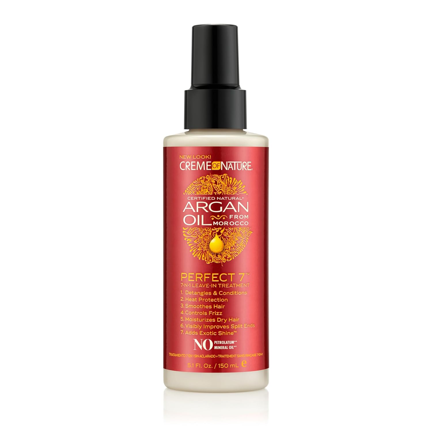 WHOLESALE CREME OF NATURE ARGAN OIL FROM MOROCCO PERFECT 7 LEAVE-IN TREATMENT 5.1 OZ - 48 PIECE LOT