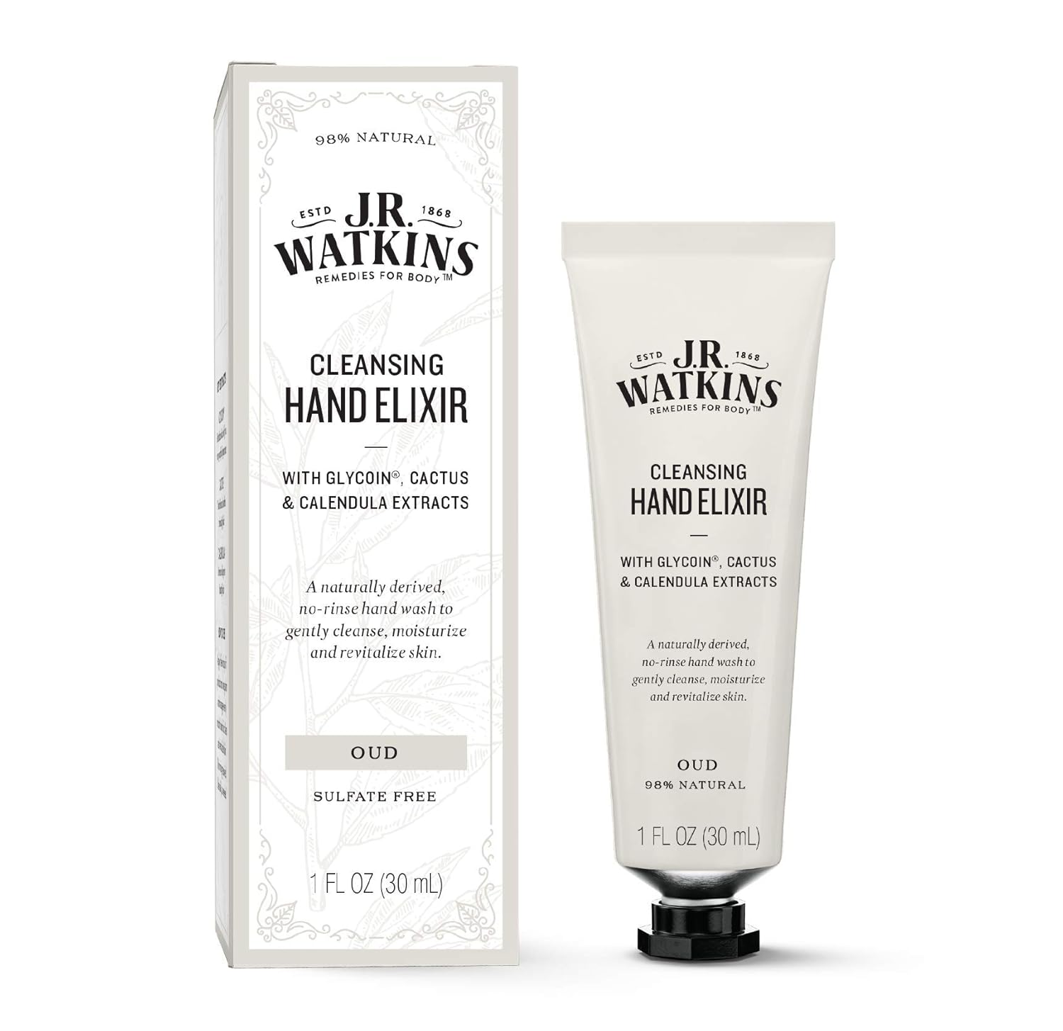 WHOLESALE J.R. WATKINS CLEANSING HAND ELIXIR 1 OZ - OUD - 48 PIECE LOT