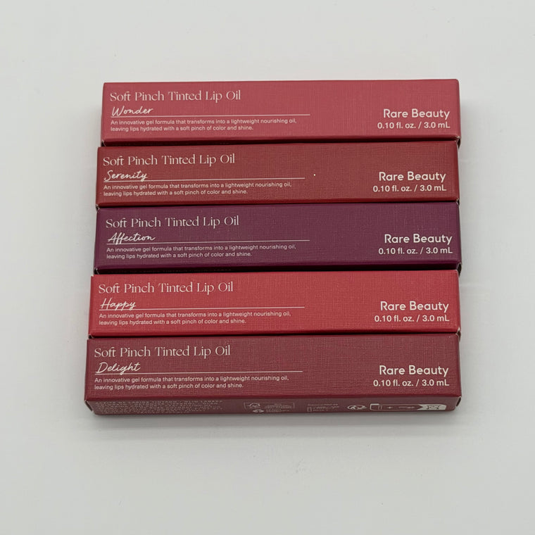 WHOLESALE RARE BEAUTY SOFT PINCH TINTED LIP OIL PACKAGE #3- ASSORTED COLORS - 50 PIECE LOT