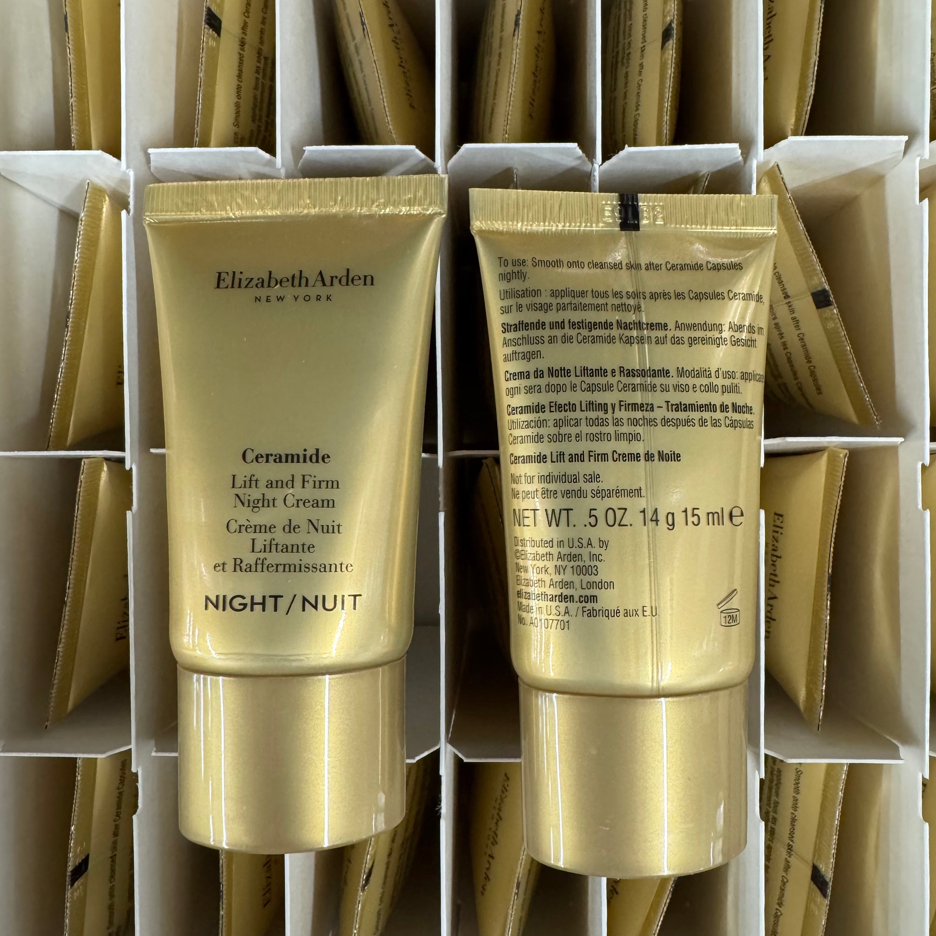 WHOLESALE ELIZABETH ARDEN CERAMIDE LIFT AND FIRM NIGHT CREAM TRAVEL SIZE 0.5 OZ - 100 PIECE LOT