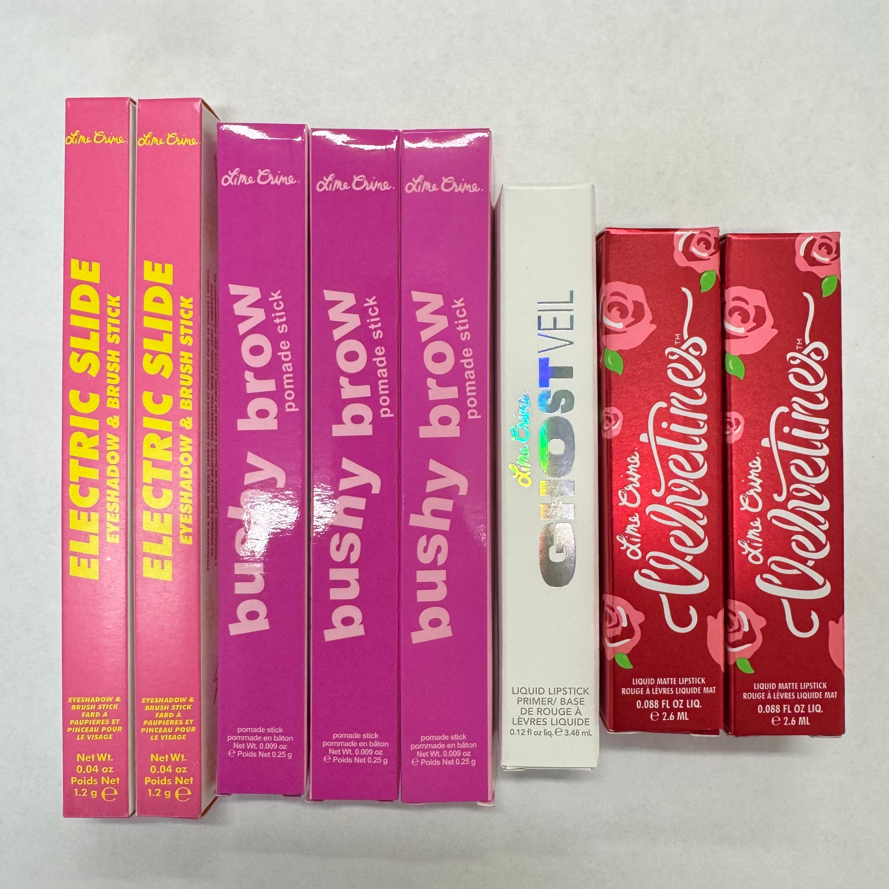 WHOLESALE ASSORTED LIME CRIME COSMETICS LOT - 50 PIECE LOT
