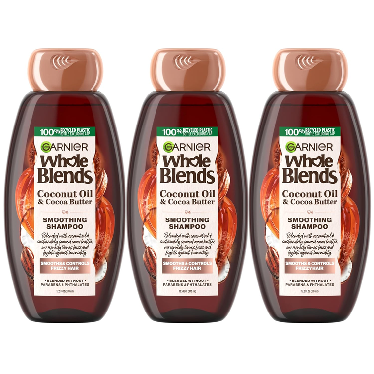 WHOLESALE GARNIER WHOLE BLENDS SMOOTHING SHAMPOO WITH COCONUT OIL & COCOA BUTTER 12.5 OZ (PACK OF 3) - 48 PIECE LOT