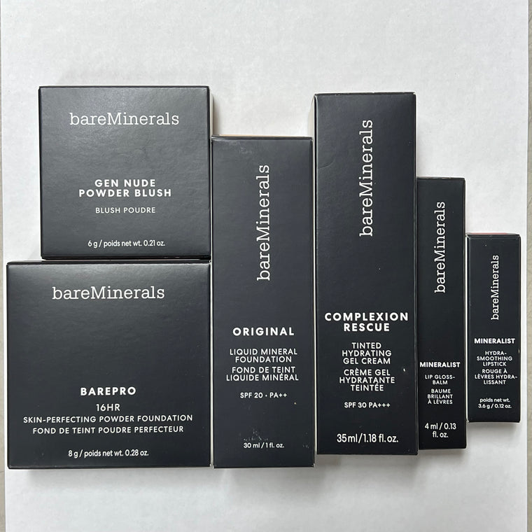 WHOLESALE ASSORTED BARE ESCENTUALS BAREMINERALS COSMETICS LOT BOXED - ASSORTED - 50 PIECE LOT