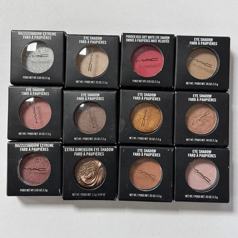 WHOLESALE MAC EYE SHADOW SINGLE 0.05 OZ - ASSORTED COLORS - 50 PIECE LOT