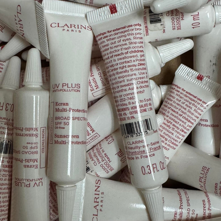 WHOLESALE CLARINS UV PLUS ANTI-POLLUTION SUNSCREEN MULTI-PROTECTION NON-TINTED 0.3 OZ - 100 PIECE LOT