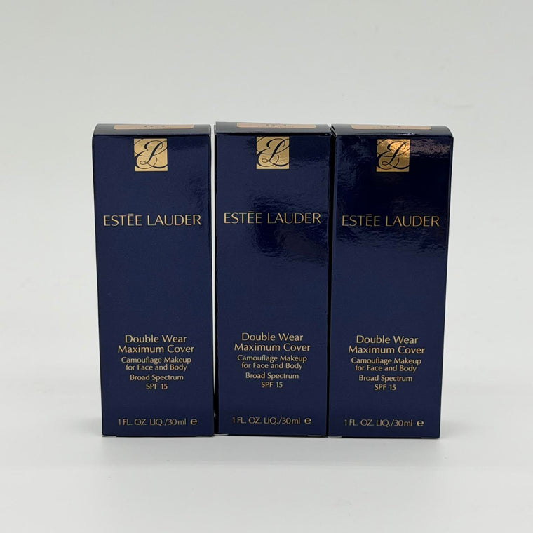 WHOLESALE ESTEE LAUDER DOUBLE WEAR MAXIMUM COVER CAMOUFLAGE MAKEUP SPF 15 PACKAGE #1 - ASSORTED SHADES - 46 PIECE LOT