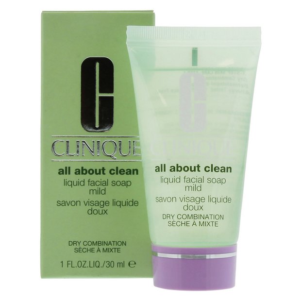 WHOLESALE CLINIQUE ALL ABOUT CLEAN LIQUID FACIAL SOAP MILD TRAVEL SIZE 1 OZ - DRY COMBINATION - 48 PIECE LOT