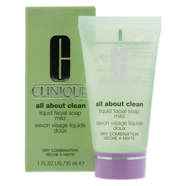 WHOLESALE CLINIQUE ALL ABOUT CLEAN LIQUID FACIAL SOAP MILD TRAVEL SIZE 1 OZ - DRY COMBINATION - 48 PIECE LOT
