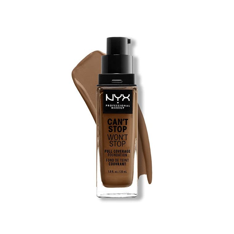 WHOLESALE NYX CAN'T STOP WON'T STOP FULL COVERAGE FOUNDATION 1 OZ - DEEP SABLE 18 - 72 PIECE LOT