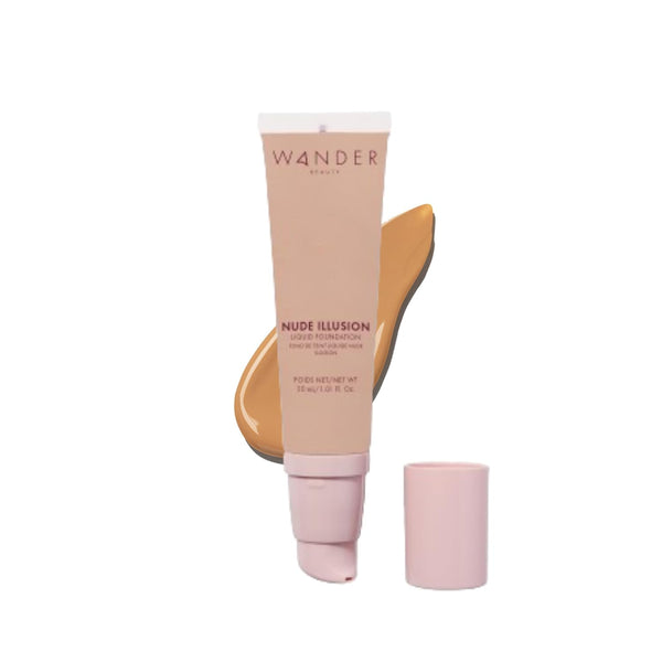 WHOLESALE WANDER BEAUTY NUDE ILLUSION LIQUID FOUNDATION 1.01 OZ - GOLDEN MEDIUM 7 - 48 PIECE LOT