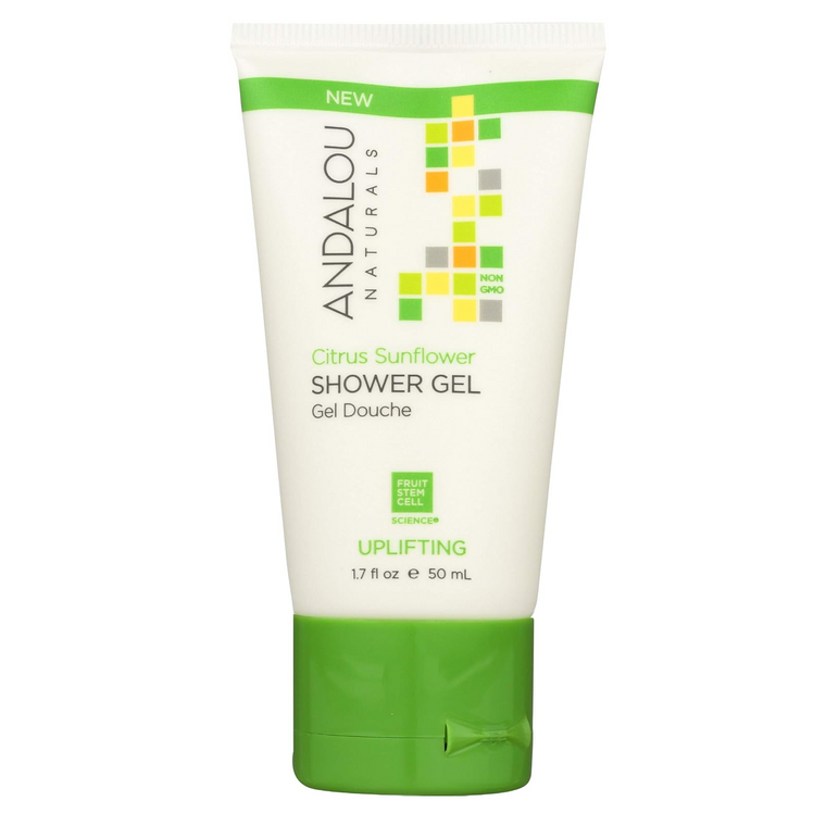 WHOLESALE ANDALOU NATURALS CITRUS SUNFLOWER SHOWER GEL 50 ML / 1.7 OZ - 48 PIECE LOT