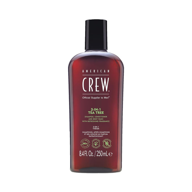 WHOLESALE AMERICAN CREW 3-IN-1 TEA TREE SHAMPOO, CONDITIONER AND BODY WASH 8.4 OZ - 48 PIECE LOT