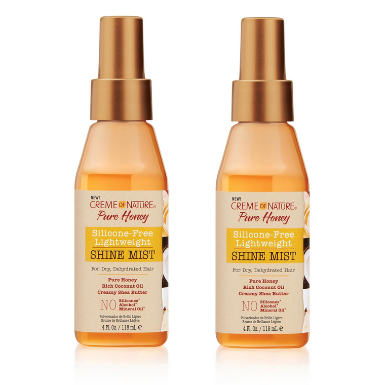 WHOLESALE CREME OF NATURE PURE HONEY SILICONE-FREE LIGHTWEIGHT SHINE MIST 4 OZ (PACK OF 2) - 48 PIECE LOT