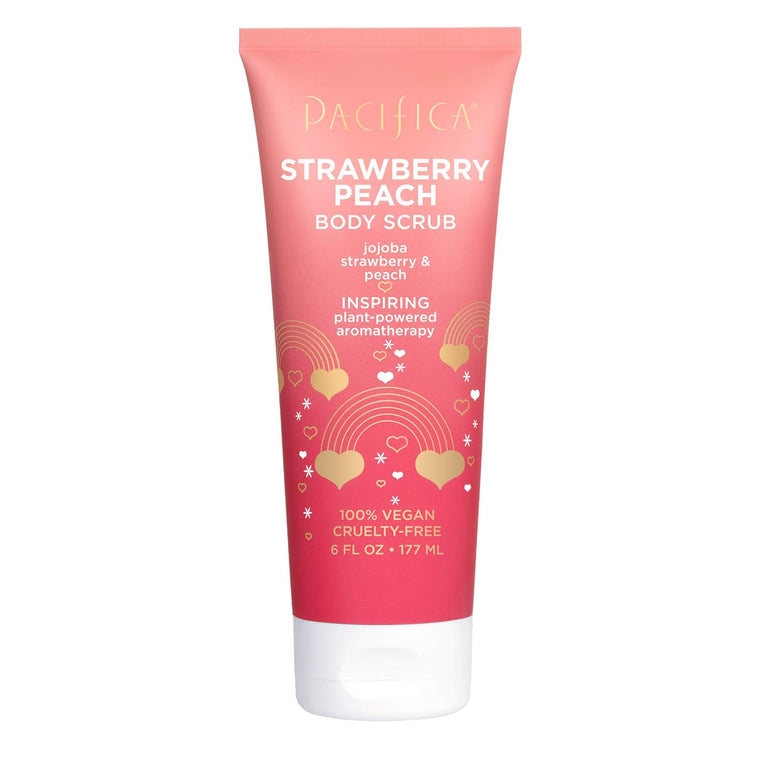 WHOLESALE PACIFICA STRAWBERRY PEACH BODY SCRUB 6 OZ - 48 PIECE LOT