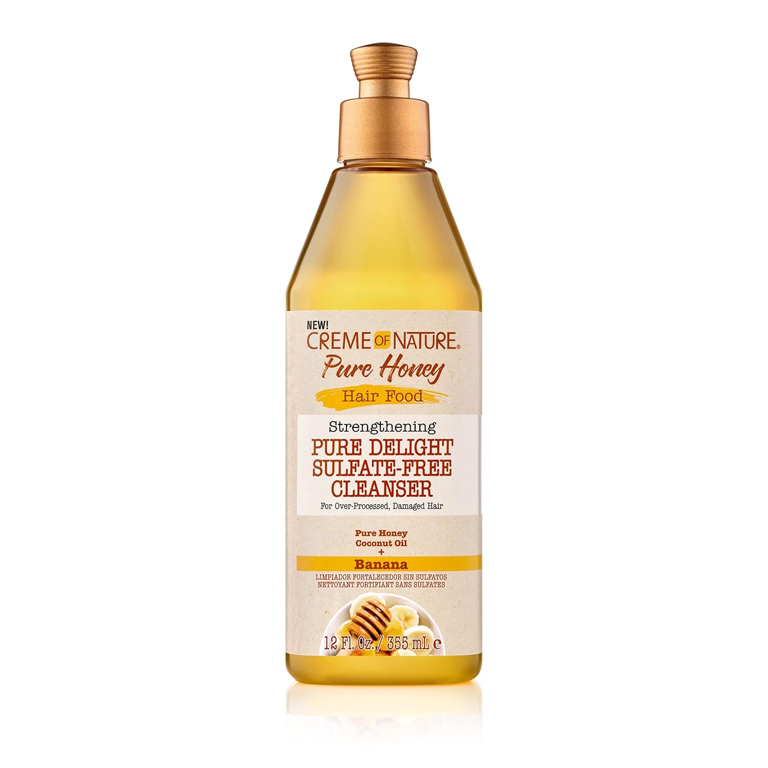 WHOLESALE CREME OF NATURE PURE HONEY HAIR FOOD STRENGTHENING PURE DELIGHT SULFATE-FREE CLEANSER 12 OZ - 48 PIECE LOT