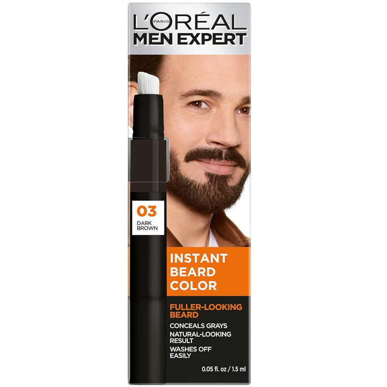 WHOLESALE LOREAL MEN EXPERT INSTANT BEARD COLOR 0.05 OZ - DARK BROWN 03 - 48 PIECE LOT