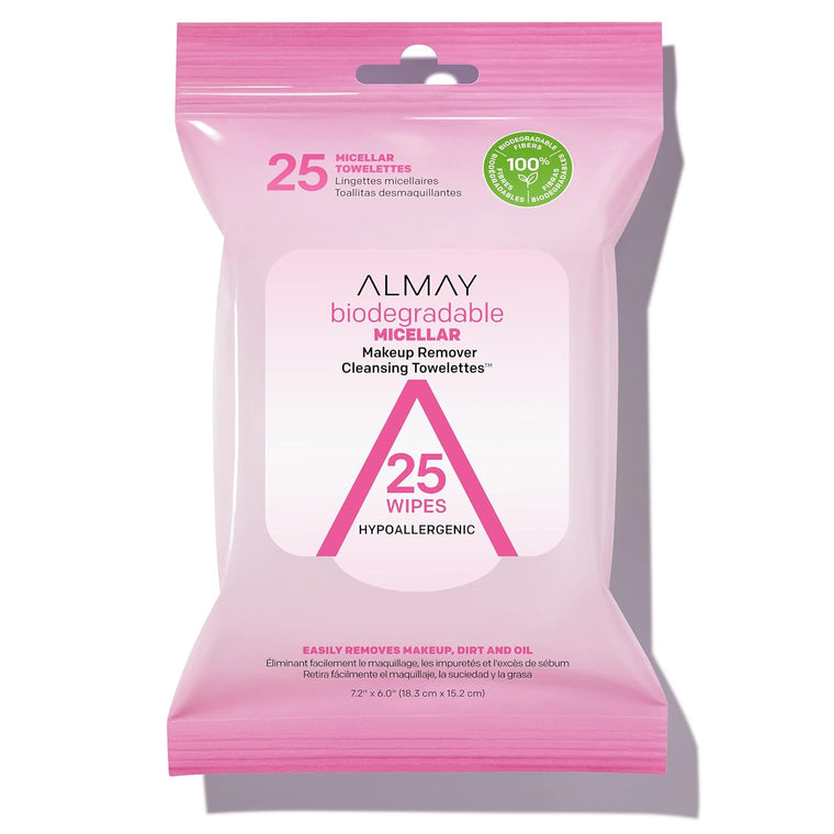 WHOLESALE ALMAY MICELLAR MAKEUP REMOVER CLEANSING TOWELETTES 25 COUNT - 48 PIECE LOT
