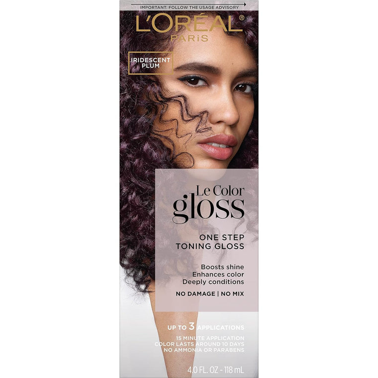 WHOLESALE LOREAL LE COLOR GLOSS ONE STEP TONING GLOSS 4 OZ - IRIDESCENT PLUM - 48 PIECE LOT
