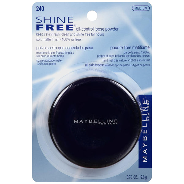 WHOLESALE MAYBELLINE SHINE FREE OIL-CONTROL LOOSE POWDER 0.70 OZ - MEDIUM 240 - 72 PIECE LOT