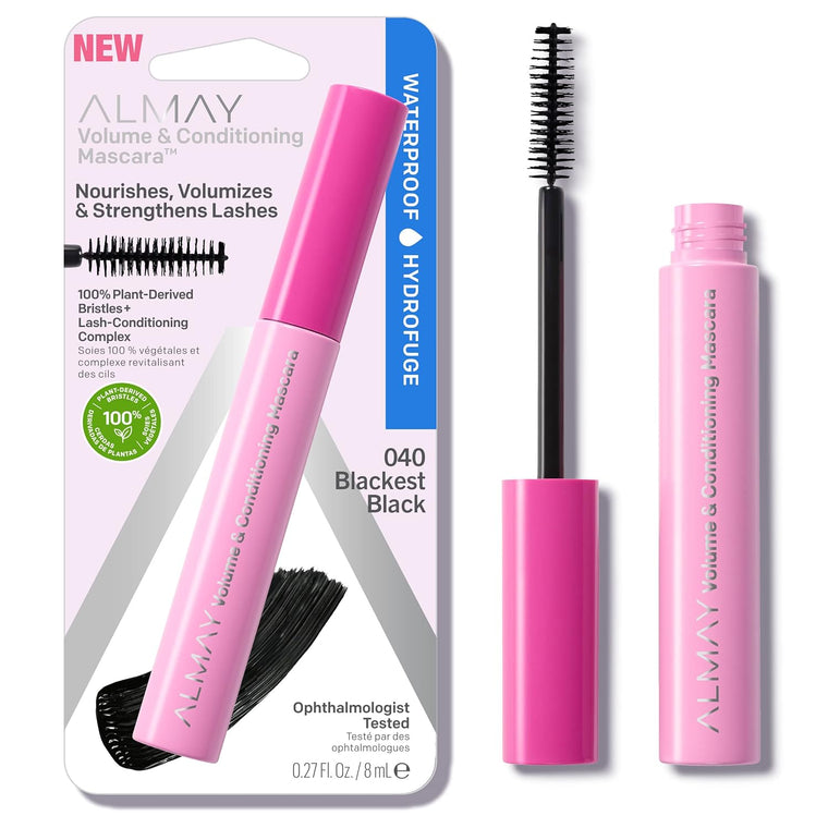 WHOLESALE ALMAY VOLUME & CONDITIONING WATERPROOF MASCARA 0.27 OZ - BLACKEST BLACK 040 - 48 PIECE LOT