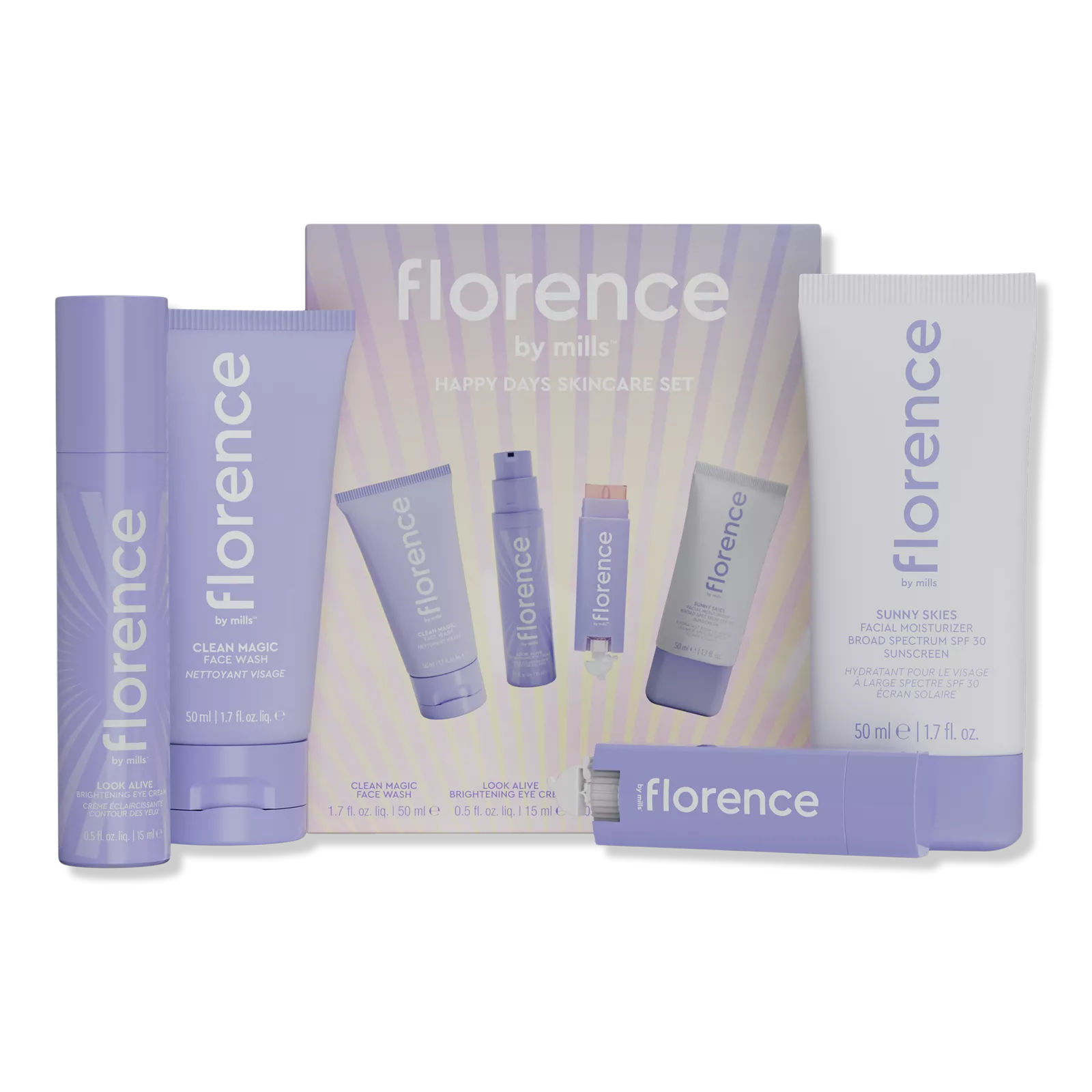 WHOLESALE FLORENCE BY MILLS HAPPY DAYS 4 PIECE SKINCARE SET - 48 PIECE LOT