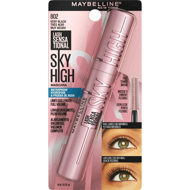 WHOLESALE MAYBELLINE LASHSENSATIONAL SKY HIGH WATERPROOF MASCARA 0.24 OZ - VERY BLACK 802 - 72 PIECE LOT