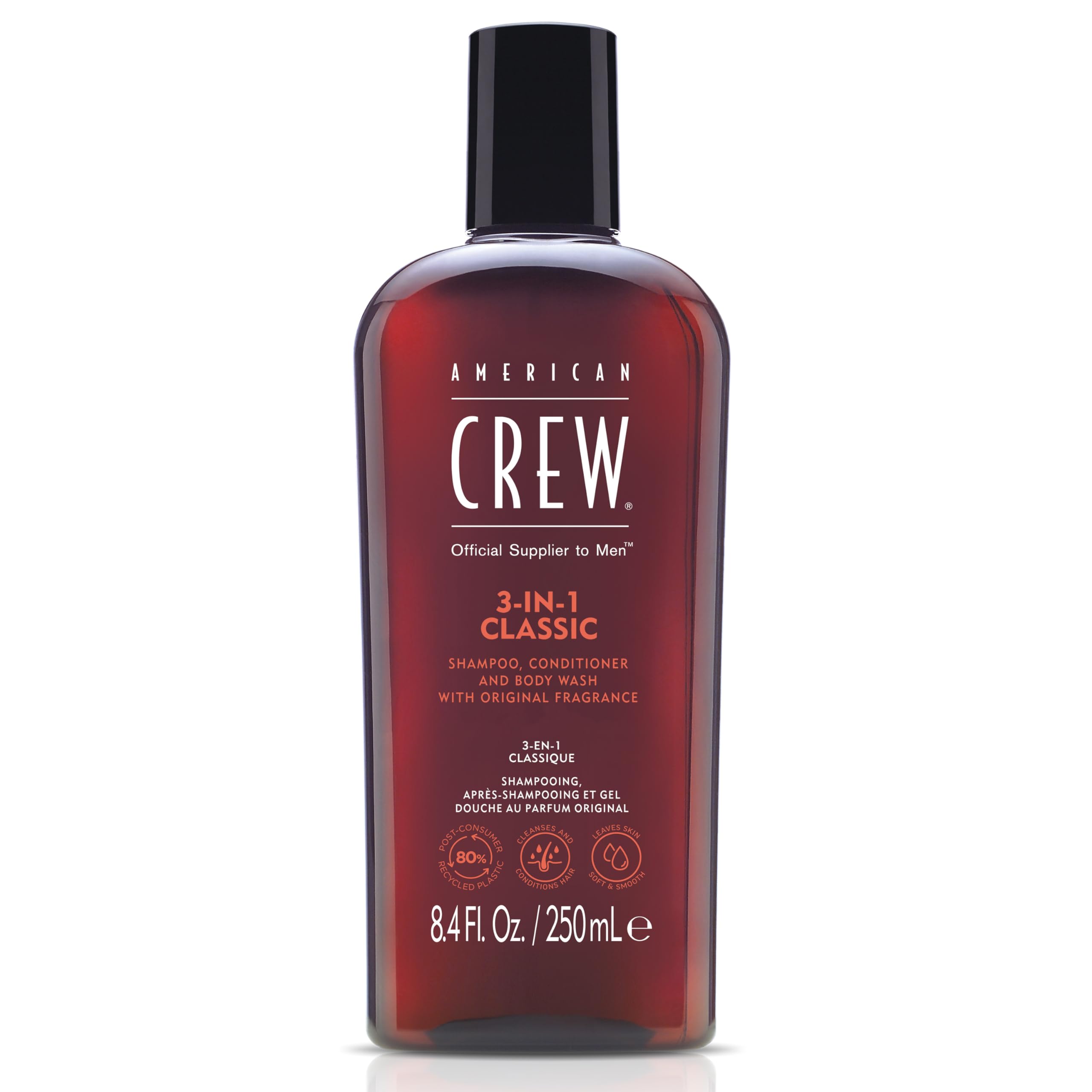 WHOLESALE AMERICAN CREW 3-IN-1 CLASSIC SHAMPOO, CONDITIONER AND BODY WASH 8.4 OZ - 48 PIECE LOT