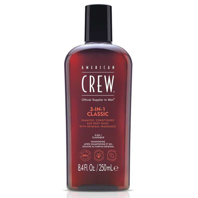WHOLESALE AMERICAN CREW 3-IN-1 CLASSIC SHAMPOO, CONDITIONER AND BODY WASH 8.4 OZ - 48 PIECE LOT