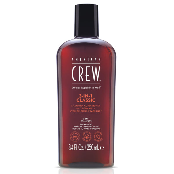 WHOLESALE AMERICAN CREW 3-IN-1 CLASSIC SHAMPOO, CONDITIONER AND BODY WASH 8.4 OZ - 48 PIECE LOT