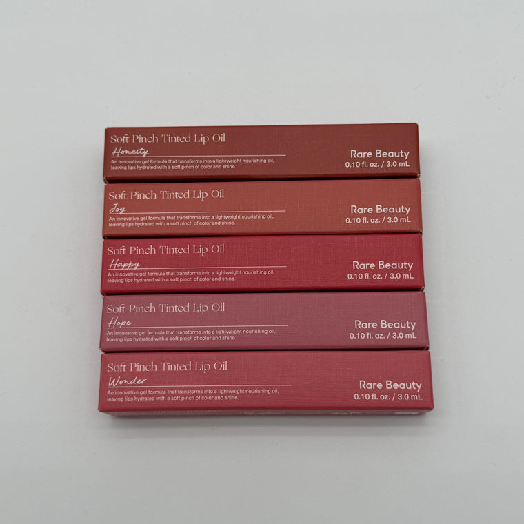 WHOLESALE RARE BEAUTY SOFT PINCH TINTED LIP OIL PACKAGE #1 - ASSORTED COLORS - 50 PIECE LOT