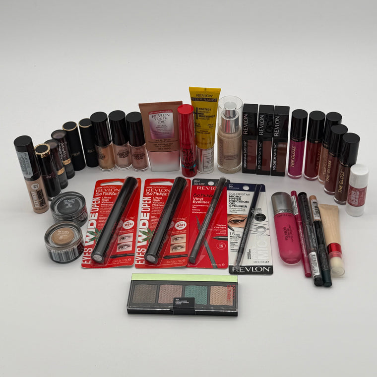 WHOLESALE REVLON ASSORTED COSMETICS PACKAGE #1 - 100 PIECE LOT