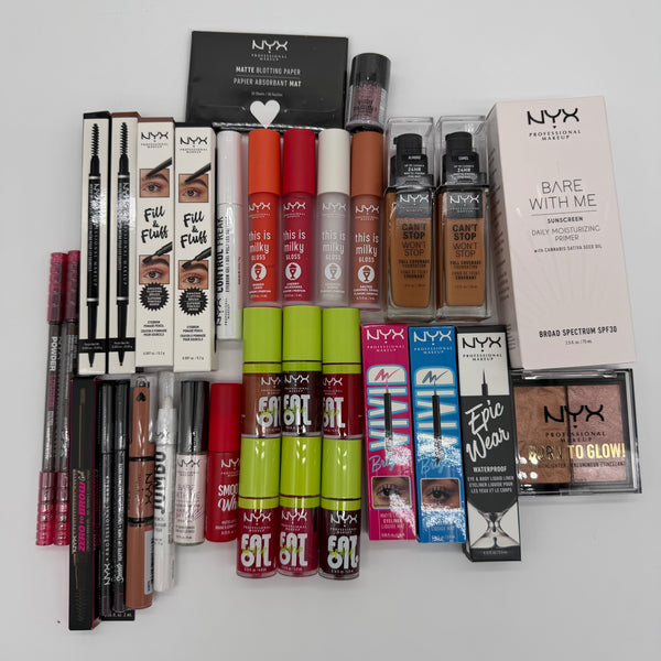 WHOLESALE ASSORTED NYX COSMETICS MAKEUP MIXED LOT - 100 PIECE LOT