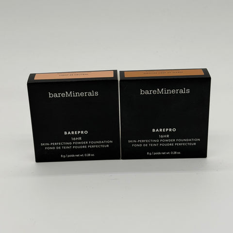 WHOLESALE BAREMINERALS BAREPRO 16HR SKIN-PERFECTING POWDER FOUNDATION PACKAGE #1 - ASSORTED COLORS - 38 PIECE LOT
