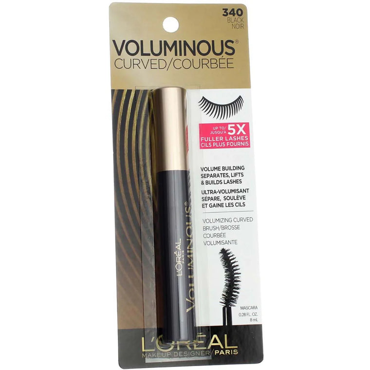 WHOLESALE LOREAL VOLUMINOUS VOLUMIZING CURVED BRUSH MASCARA - BLACK 340 - 72 PIECE LOT
