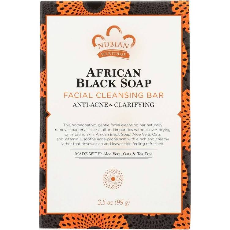 WHOLESALE NUBIAN HERITAGE AFRICAN BLACK SOAP FACIAL CLEANSING BAR 3.5 OZ - 48 PIECE LOT
