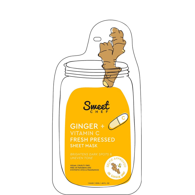 WHOLESALE SWEET CHEF GINGER + VITAMIN C FRESH PRESSED SHEET MASK - 48 PIECE LOT