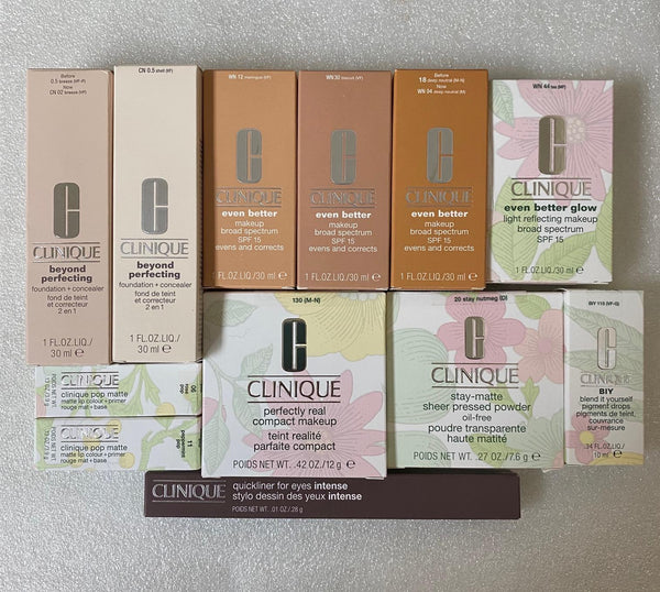 WHOLESALE ASSORTED CLINIQUE COSMETICS LOT BOXED - ASSORTED - 50 PIECE LOT