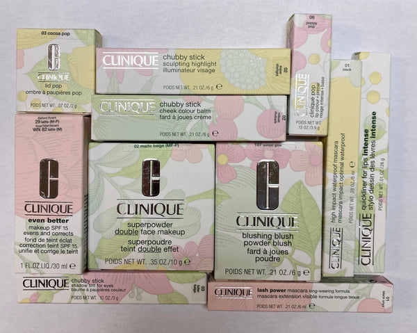 WHOLESALE ASSORTED CLINIQUE COSMETICS LOT BOXED - ASSORTED - 50 PIECE LOT